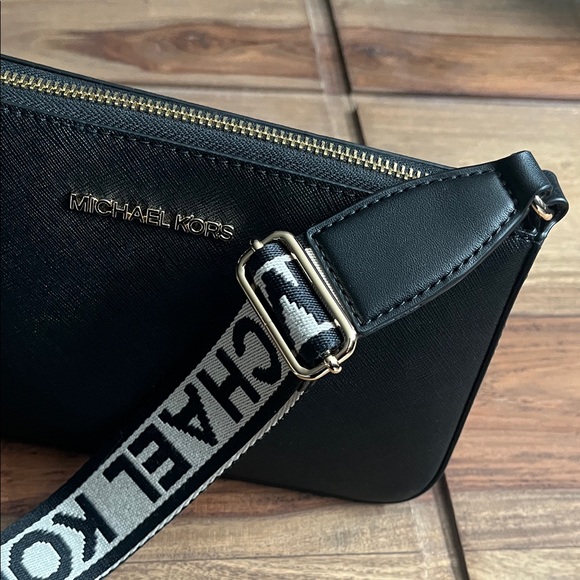 Michael Kors Black Crossbody Bag with Logo Strap - Picture 8 of 10